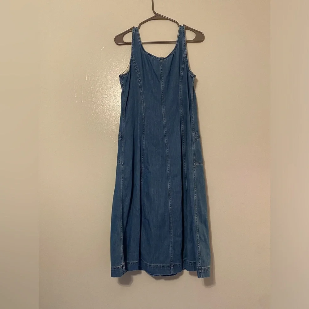 Madewell Blue Denim Button-Front Midi Dress - Picture 3 of 5